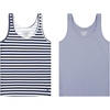 image:imageLucky Brand Womens Tank Top 2Pack Soft Cotton Blend Sleeveless Shirts for Everyday Wear Layering or LoungingBlueStripe Pack Stonewash BlueNavyWht Stripe
