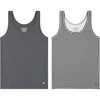 image:imageLucky Brand Womens Tank Top 2Pack Soft Cotton Blend Sleeveless Shirts for Everyday Wear Layering or LoungingCharcoalStripe Pack Charcoal Htr BlkWht Stripe
