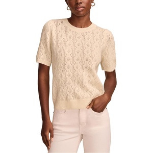 image:imageLucky Brand Womens Puff Sleeve Pointelle Sweater TeeTurtledove