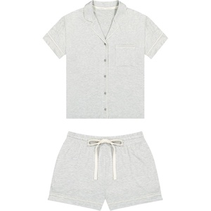 image:imageLucky Brand Womens Short Sleeve Top and Short Sleep Set 2Piece Soft Comfortable Pajama Set for Relaxed Nights and LoungingHeather Grey