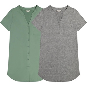 image:imageLucky Brand Womens Sleep Shirt Dress 2Pack Soft Comfortable Nightgown Style Sleepwear for Relaxed Nights and LoungingGreen Bay  Dark Heather Grey