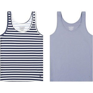 image:imageLucky Brand Womens Tank Top 2Pack Soft Cotton Blend Sleeveless Shirts for Everyday Wear Layering or LoungingBlueStripe Pack Stonewash BlueNavyWht Stripe