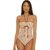 image:imageLucky Brand Womens Belize Bandeau One Piece Swimsuit Adjustable Bathing Suits for WomenNatural
