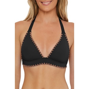 image:imageLucky Brand Womens Marbella Halter Bikini Top Adjustable Tie Back Swimwear Separates for WomenBlack