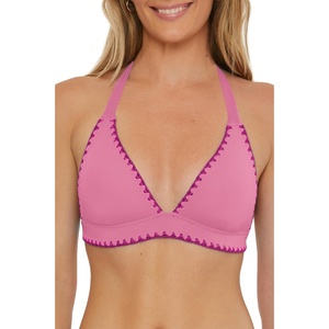 image:imageLucky Brand Womens Marbella Halter Bikini Top Adjustable Tie Back Swimwear Separates for WomenPinkie