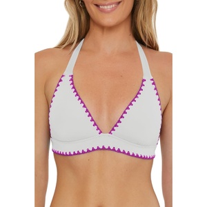 image:imageLucky Brand Womens Marbella Halter Bikini Top Adjustable Tie Back Swimwear Separates for WomenWhite