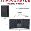 image:imageLucky Brand Canvas with Leather Trim Trifold Wallet Khaki One SizeFlag Embossed Leather  Black