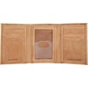 image:imageLucky Brand Canvas with Leather Trim Trifold Wallet Khaki One SizeFlag Embossed Leather  Tan
