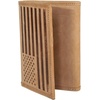 image:imageLucky Brand Canvas with Leather Trim Trifold Wallet Khaki One SizeFlag Embossed Leather  Tan