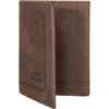 image:imageLucky Brand Canvas with Leather Trim Trifold Wallet Khaki One SizeGrooved Leather  Brown