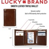 image:imageLucky Brand Canvas with Leather Trim Trifold Wallet Khaki One SizeSmooth Leather  Black