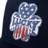 image:imageLucky Brand Trucker Hat  Snapback  Adjustable  Mesh Back  Retro  Baseball Cap  Golf  Fishing  American HeritageClover Felt Patch  Navy