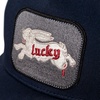 image:imageLucky Brand Trucker Hat  Snapback  Adjustable  Mesh Back  Retro  Baseball Cap  Golf  Fishing  American HeritageRabbit Foot  Navy
