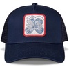 image:imageLucky Brand Trucker Hat  Snapback  Adjustable  Mesh Back  Retro  Baseball Cap  Golf  Fishing  American HeritageClover Patch  Navy