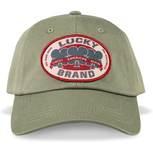 image:imageLucky Brand Classic Cotton Adjustable  Dad Hat  Baseball Cap  Golf  Fishing  Low Profile  5 Panel DesignOval Clover Patch  Moss