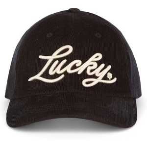 image:imageLucky Brand Classic Cotton Adjustable  Dad Hat  Baseball Cap  Golf  Fishing  Low Profile  5 Panel DesignScript Corduroy  Black