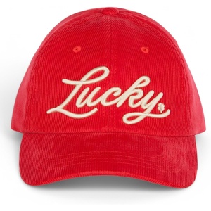 image:imageLucky Brand Classic Cotton Adjustable  Dad Hat  Baseball Cap  Golf  Fishing  Low Profile  5 Panel DesignScript Corduroy  Red