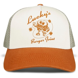image:imageLucky Brand Trucker Hat  Snapback  Adjustable  Mesh Back  Retro  Baseball Cap  Golf  Fishing  American HeritageBurger Joint  Terracotta
