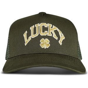 image:imageLucky Brand Trucker Hat  Snapback  Adjustable  Mesh Back  Retro  Baseball Cap  Golf  Fishing  American HeritageClover  Olive