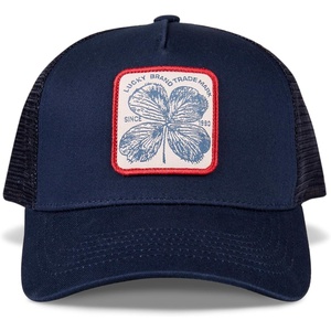 image:imageLucky Brand Trucker Hat  Snapback  Adjustable  Mesh Back  Retro  Baseball Cap  Golf  Fishing  American HeritageClover Patch  Navy