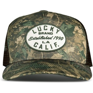 image:imageLucky Brand Trucker Hat  Snapback  Adjustable  Mesh Back  Retro  Baseball Cap  Golf  Fishing  American HeritageLa Patch  Camo