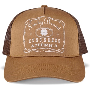 image:imageLucky Brand Trucker Hat  Snapback  Adjustable  Mesh Back  Retro  Baseball Cap  Golf  Fishing  American HeritageVintage Trucker  Toast