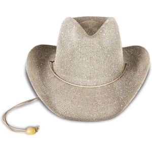 image:imageLucky Brand Womens Straw Cowboy Hat  Rope Design  Western  Style  Fashion  Sun Protection  BreathableMetallic Straw  Champagne