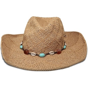image:imageLucky Brand Womens Straw Cowboy Hat  Rope Design  Western  Style  Fashion  Sun Protection  BreathableTurquoise Beading  Natural