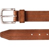 image:imageLucky Brand Mens Stitched Genuine Leather Belt  Classic  Casual  Dress  Everyday  Western  Metal BuckleAntiqued Leather  Tan