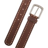 image:imageLucky Brand Mens Stitched Genuine Leather Belt  Classic  Casual  Dress  Everyday  Western  Metal BuckleCord Lacing  Brown