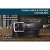 image:imageLucky Brand Mens Stitched Genuine Leather Belt  Classic  Casual  Dress  Everyday  Western  Metal BuckleDouble Stitch  Black