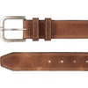 image:imageLucky Brand Mens Stitched Genuine Leather Belt  Classic  Casual  Dress  Everyday  Western  Metal BuckleTriple Needle Stitch  Tan