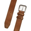image:imageLucky Brand Mens Stitched Genuine Leather Belt  Classic  Casual  Dress  Everyday  Western  Metal BuckleTriple Needle Stitch  Tan
