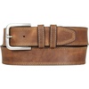 image:imageLucky Brand Mens Stitched Genuine Leather Belt  Classic  Casual  Dress  Everyday  Western  Metal BuckleTriple Needle Stitch  Tan