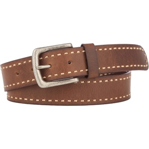 image:imageLucky Brand Mens Stitched Genuine Leather Belt  Classic  Casual  Dress  Everyday  Western  Metal BuckleCord Lacing  Brown