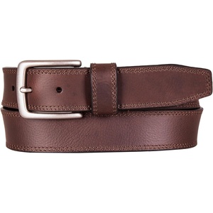 image:imageLucky Brand Mens Stitched Genuine Leather Belt  Classic  Casual  Dress  Everyday  Western  Metal BuckleDouble Stitch  Brown