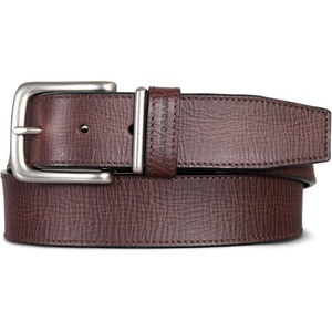 image:imageLucky Brand Mens Stitched Genuine Leather Belt  Classic  Casual  Dress  Everyday  Western  Metal BuckleLeather Keeper  Brown