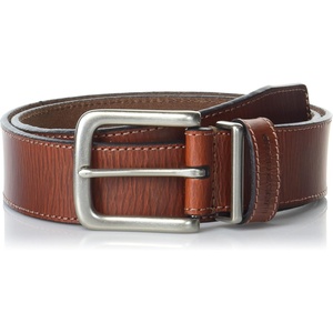 image:imageLucky Brand Mens Stitched Genuine Leather Belt  Classic  Casual  Dress  Everyday  Western  Metal BuckleLeather Keeper  Tan