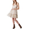 image:imageLucky Brand Womens Lucky Brand Womens Printed Button Front Tiered Mini DressPink Ikat Mix