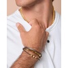 image:imageLucky Brand 3Row Brown Leather Bracelet for Men 85 GoldTone Stainless Steel Braided Bracelet with Beads