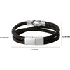 image:imageLucky Brand 3Row Microfiber Leather Bracelet for Men 85 Stainless Steel Knotted Bracelet