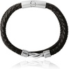 image:imageLucky Brand 3Row Microfiber Leather Bracelet for Men 85 Stainless Steel Knotted Bracelet