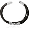 image:imageLucky Brand 3Row Microfiber Leather Bracelet for Men 85 Stainless Steel Knotted Bracelet