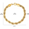 image:imageLucky Brand Mens Stainless Steel Rope Chain Bracelet  8MM GoldTone Plated 9 Durable 316L Link Jewelry
