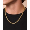 image:imageLucky Brand Mens Stainless Steel Rope Chain Necklace  22 GoldTone Plated 7MM Durable 316L Steel Jewelry