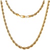 image:imageLucky Brand Mens Stainless Steel Rope Chain Necklace  22 GoldTone Plated 7MM Durable 316L Steel Jewelry