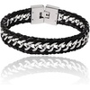 image:imageLucky Brand Mens Stainless Steel and Leather Bracelet 85 Stainless Steel and Black Link Bracelet
