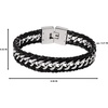image:imageLucky Brand Mens Stainless Steel and Leather Bracelet 85 Stainless Steel and Black Link Bracelet