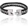 image:imageLucky Brand Mens Stainless Steel and Leather Bracelet 85 Stainless Steel and Black Link Bracelet