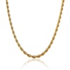 image:imageLucky Brand Mens Stainless Steel Rope Chain Necklace  22 GoldTone Plated 7MM Durable 316L Steel Jewelry